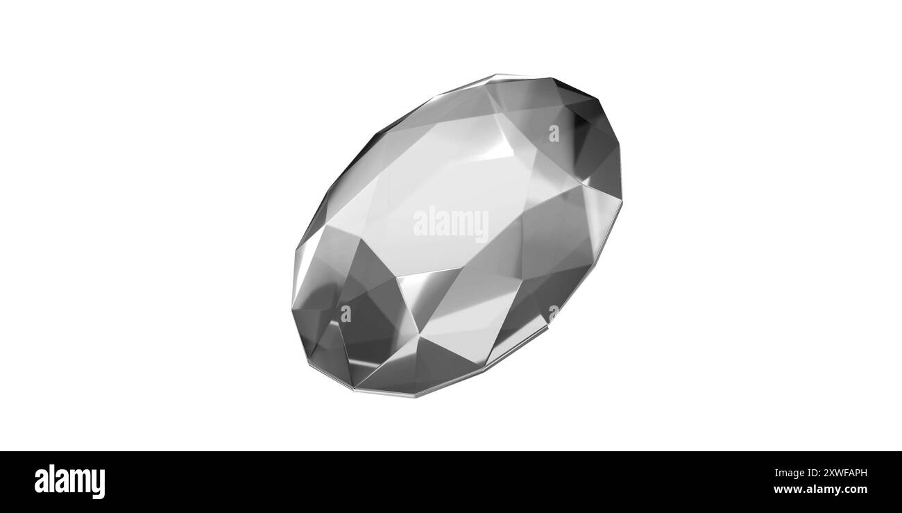 Diamant gemme sur fond transparent, diamant de pierre précieuse blanche isolé. Banque D'Images