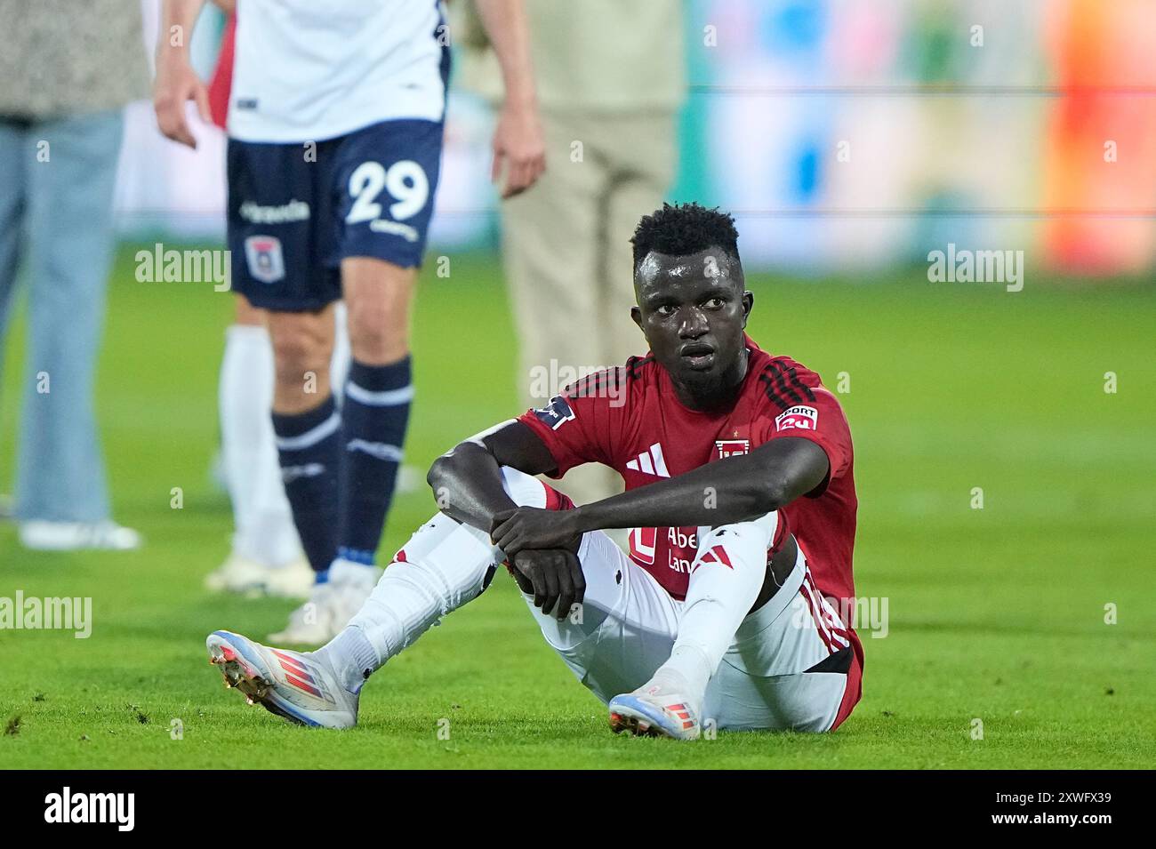 Aarhus, Danemark. 19 août 2024. Match de Superliga entre AGF et Vejle Boldklub au Ceres Park à Aarhus le lundi 19 août 2024. (Photo : Bo Amstrup/Scanpix 2024) crédit : Ritzau/Alamy Live News Banque D'Images