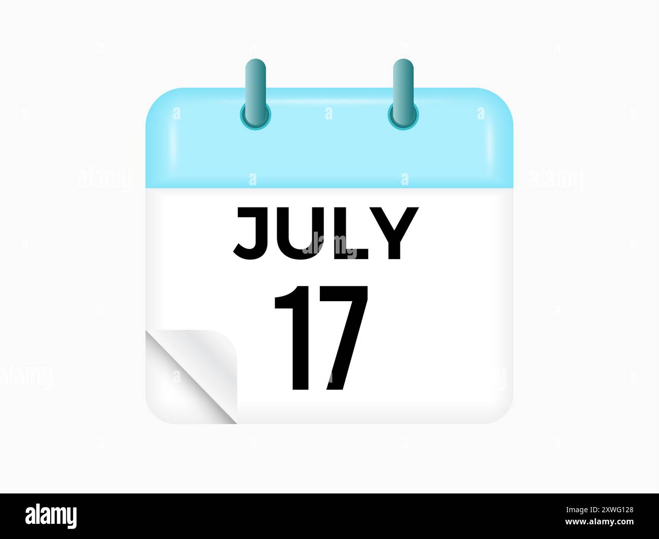 17 juillet - calendrier et planificateur de temps. Icône de rappel du calendrier quotidien. Illustration vectorielle. Illustration de Vecteur