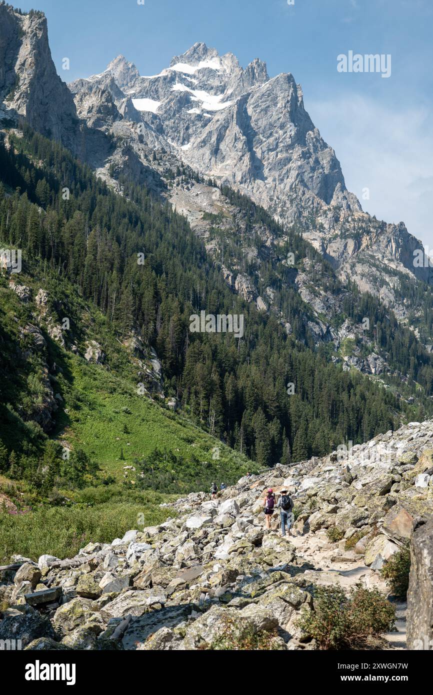Le Cascade Canyon Trail dans le parc national de Grand Teton Banque D'Images