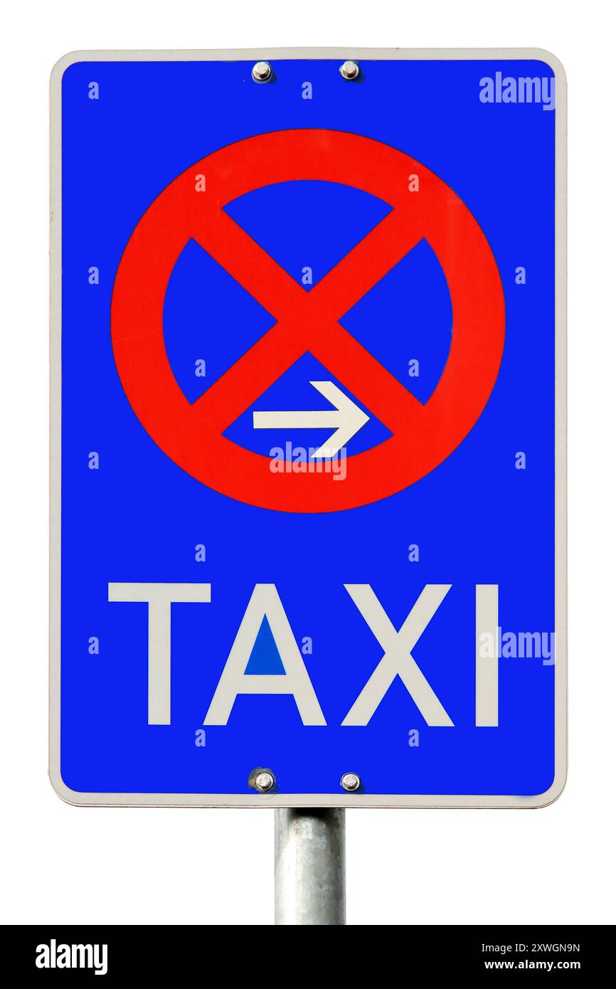 Panneau de signalisation Taxi, pas de parking Banque D'Images