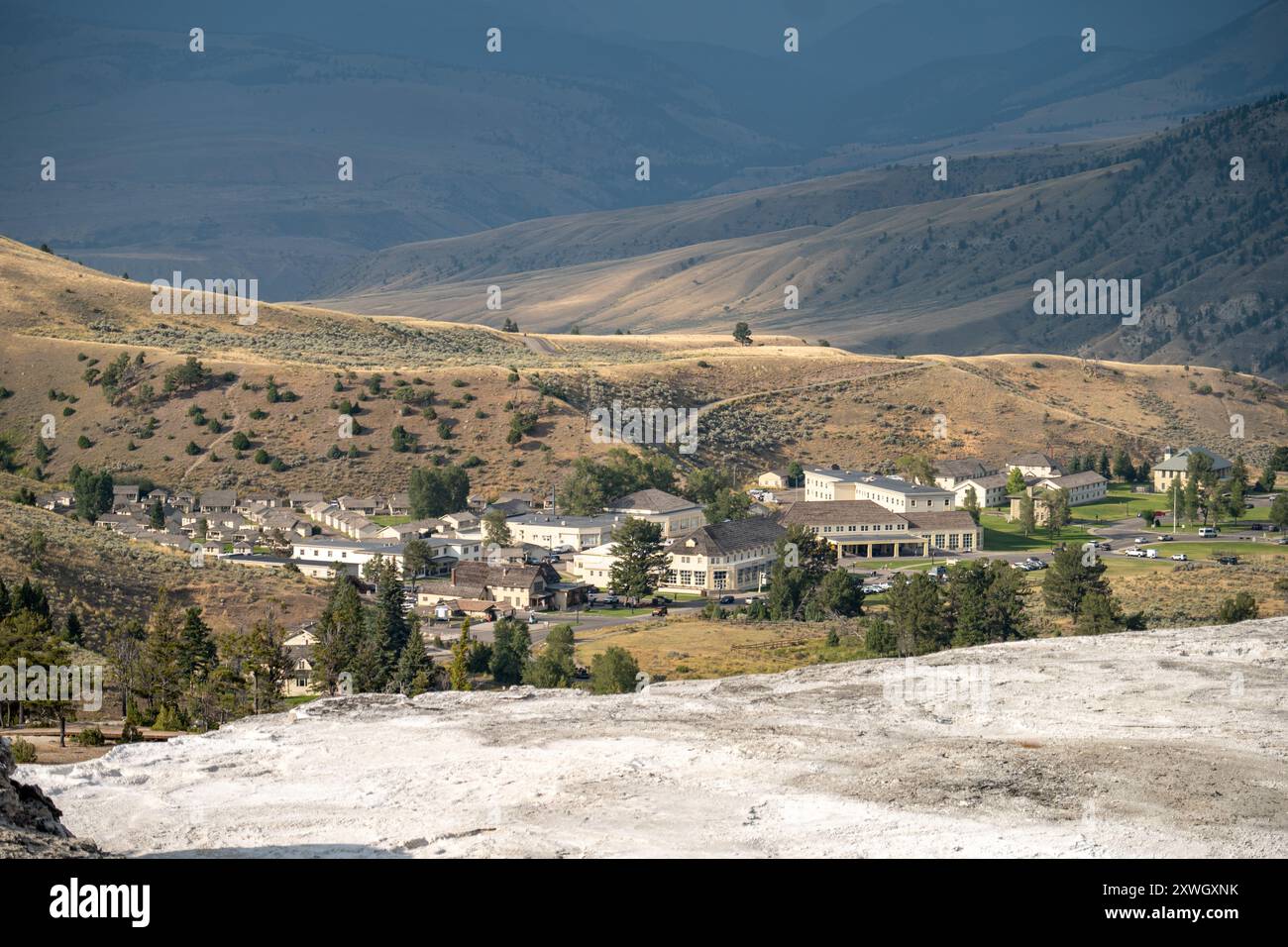 Le village de Mammoth dans le parc national de Yellowstone Banque D'Images