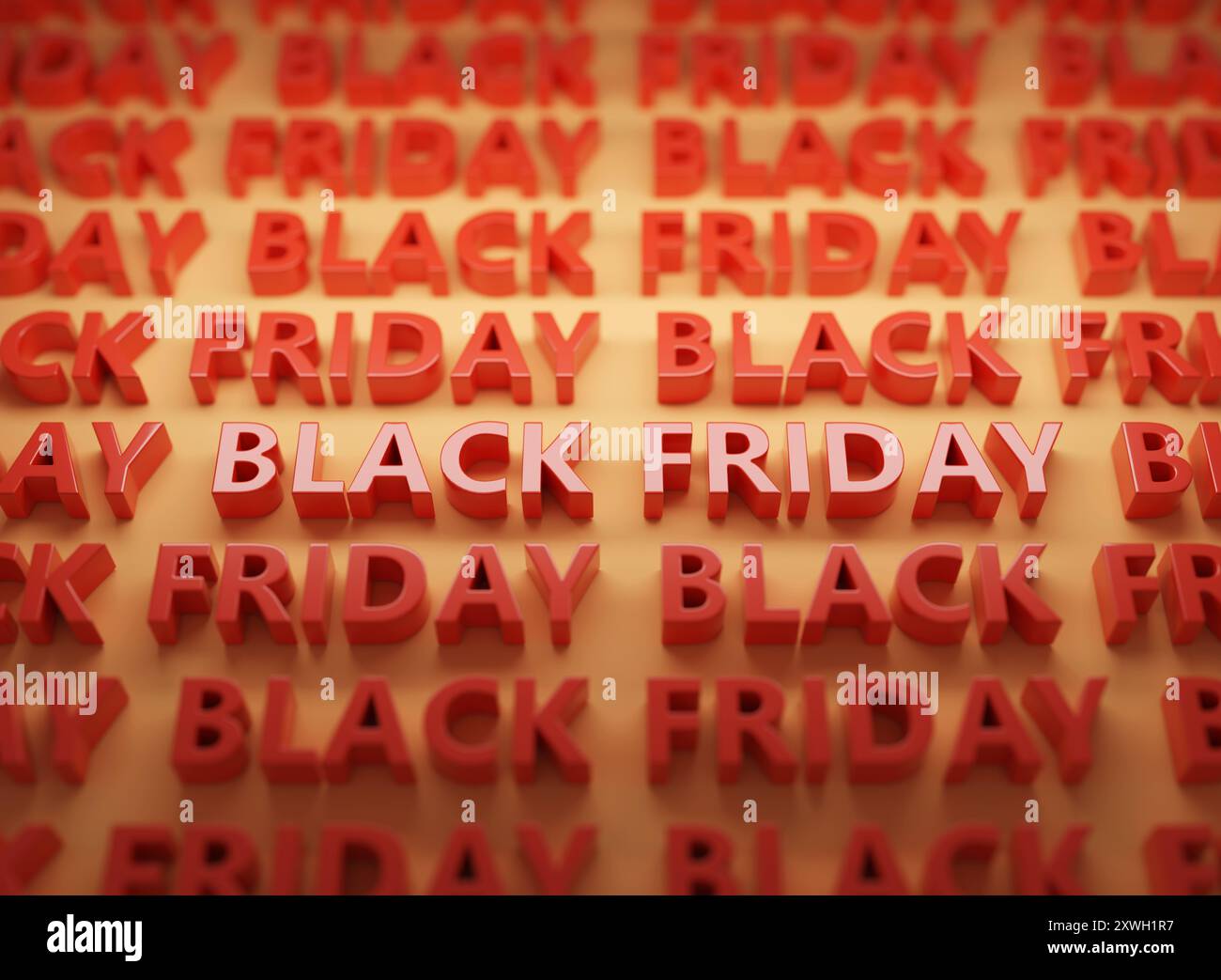 Texte en trois dimensions du vendredi noir. Illustration 3D. Banque D'Images