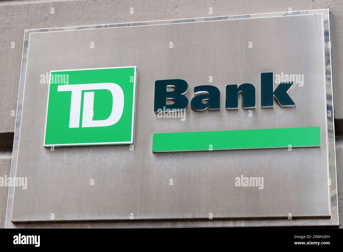 Vue générale d'une enseigne TD Bank à New York, New York, vers 2019. (Photo de PL Gould) Banque D'Images