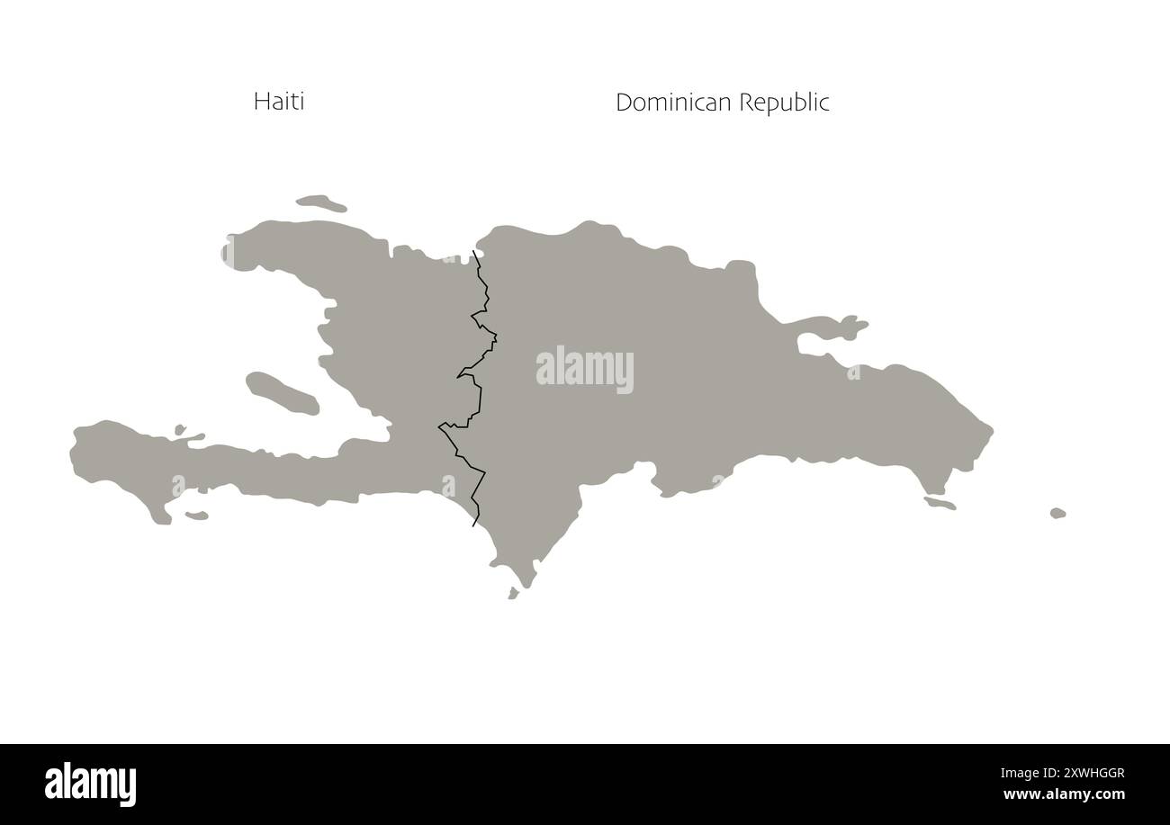 Vecteur carte simple d'Haïti et de la République Dominicaine. Illustration de Vecteur