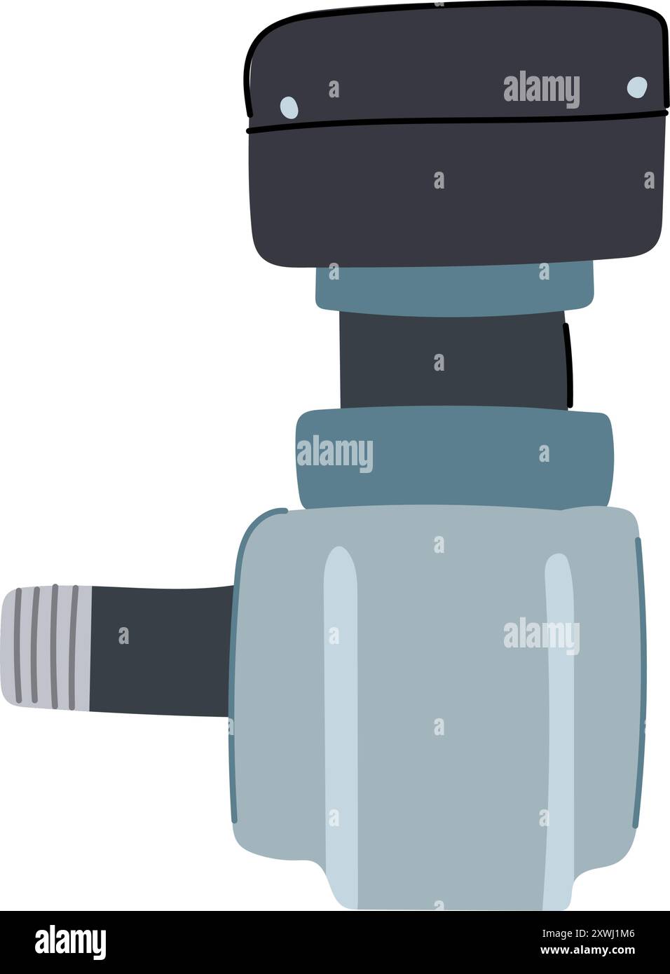 illustration vectorielle de dessin animé de pompe de circulation d'eau d'écoulement Illustration de Vecteur