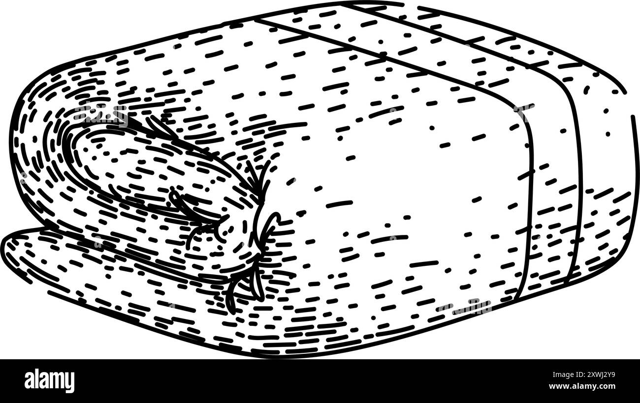 vagues esquisse de serviette de plage vecteur dessiné à la main Illustration de Vecteur