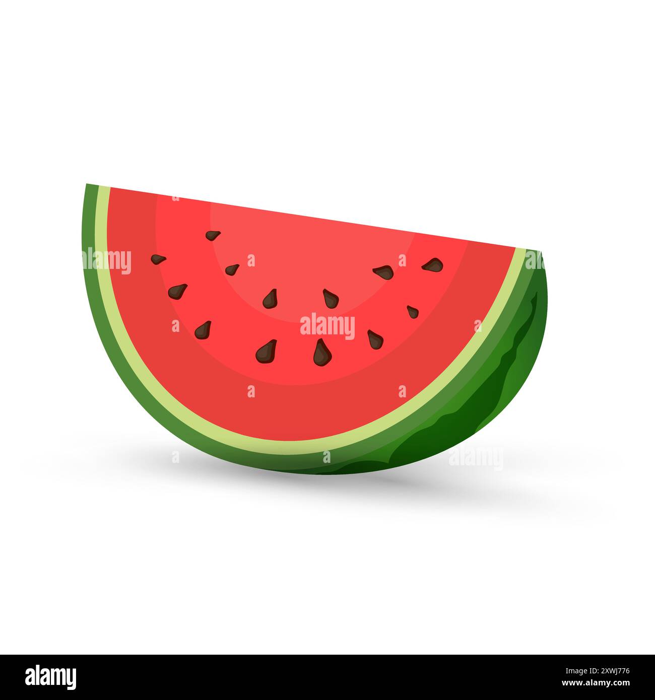 Un morceau de fruit bio pastèque juteux en demi-coupe, tranches et triangle. Vecteur de pièce de pastèque rouge, illustration Illustration de Vecteur
