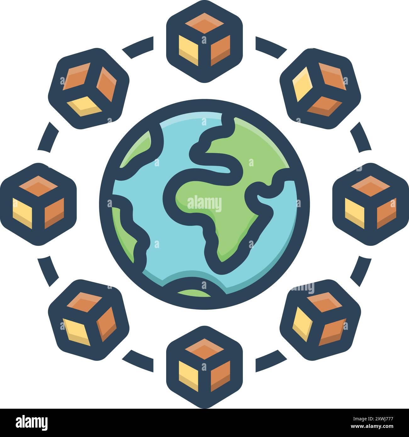 Icône pour la livraison dans le monde entier, dans le monde entier Illustration de Vecteur