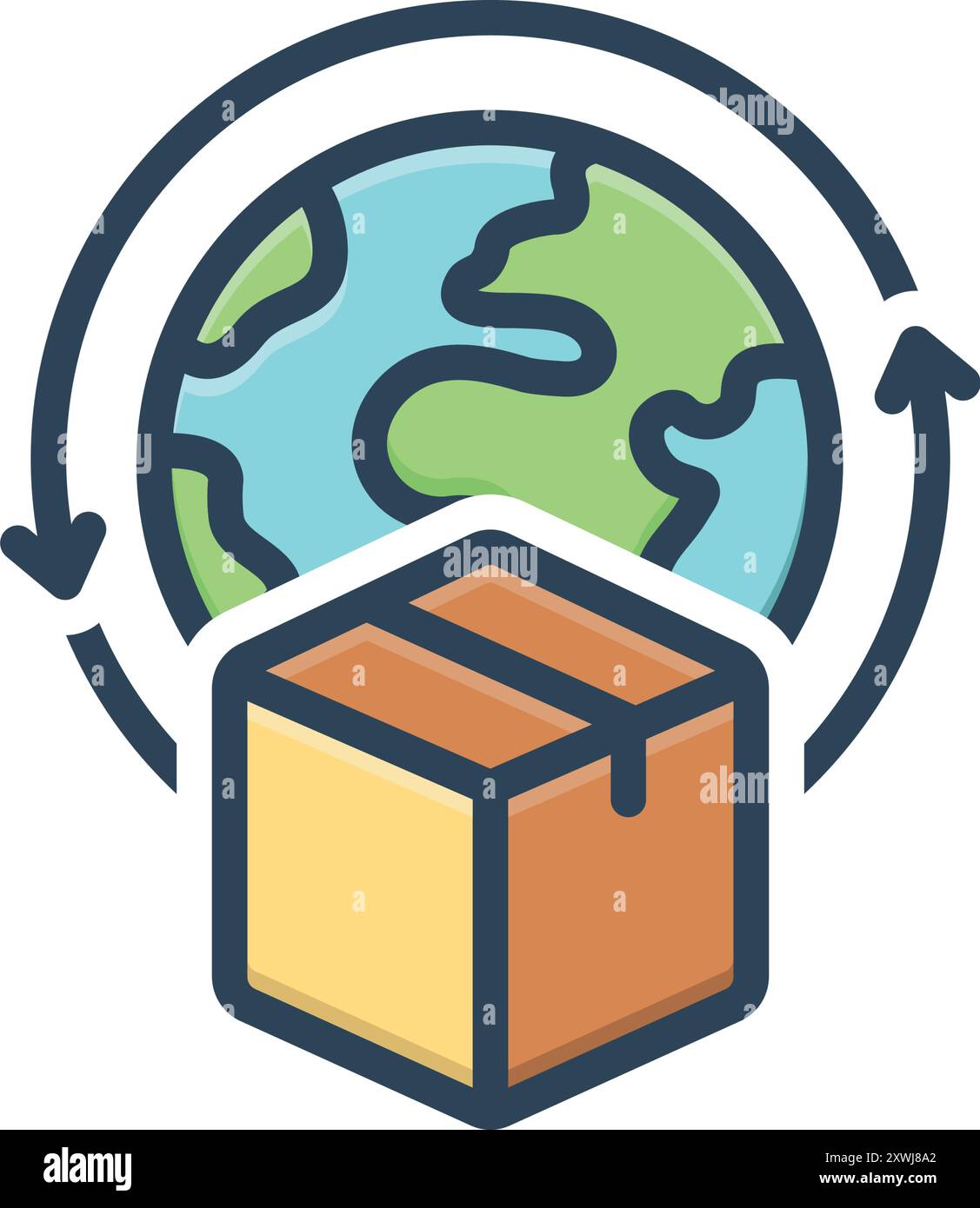 Icône pour la livraison dans le monde entier, dans le monde entier Illustration de Vecteur