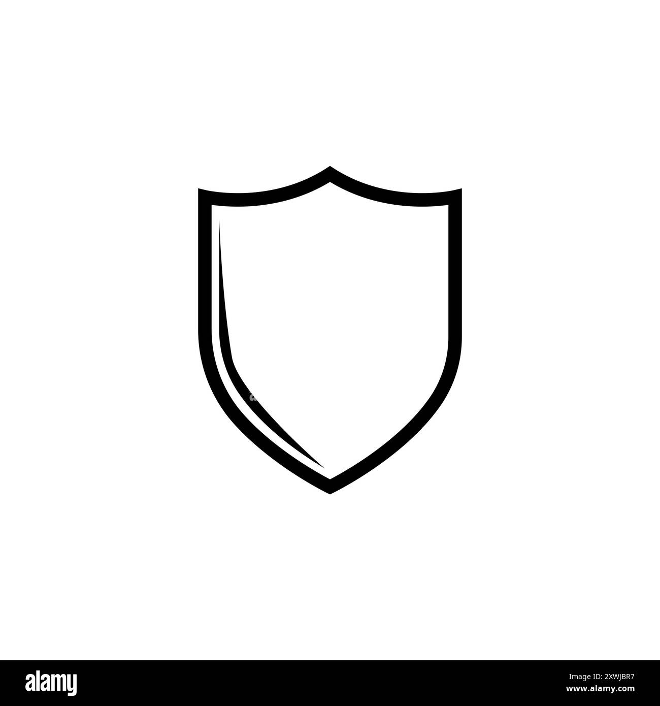 Modèle de logo d'illustration vectorielle d'icône de contour de bouclier pour de nombreux buts. Isolé sur fond blanc Illustration de Vecteur