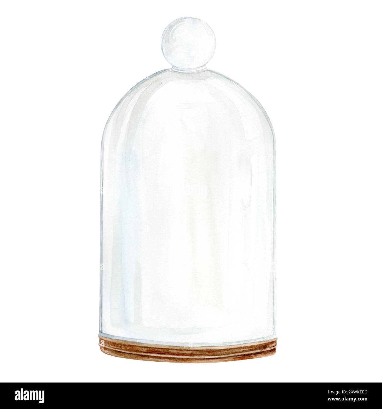 Capot en verre vierge. Illustration aquarelle dessinée à la main sur un fond blanc. Convient pour les dessins et les cartes de vœux Banque D'Images