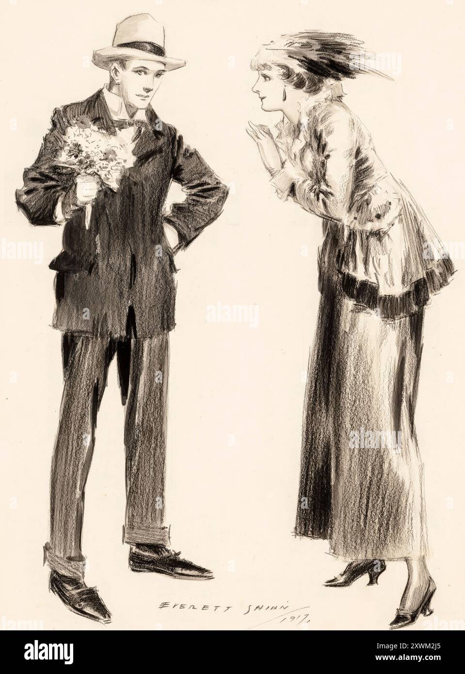 Everett Shinn, la mesure d'un homme, illustration 1917 Banque D'Images