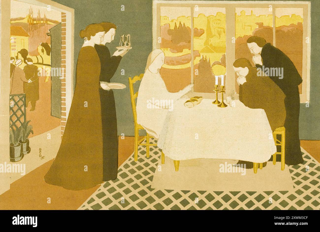 Maurice Denis illustration, les pèlerins d’Emmaüs, (les pèlerins d’Emmaus), 1895 Banque D'Images