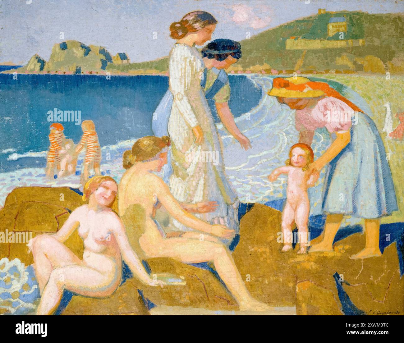 Maurice Denis, Baigneuses à Perros-Guirec, (baigneurs à Perros-Guirec), peinture 1909-1912 Banque D'Images