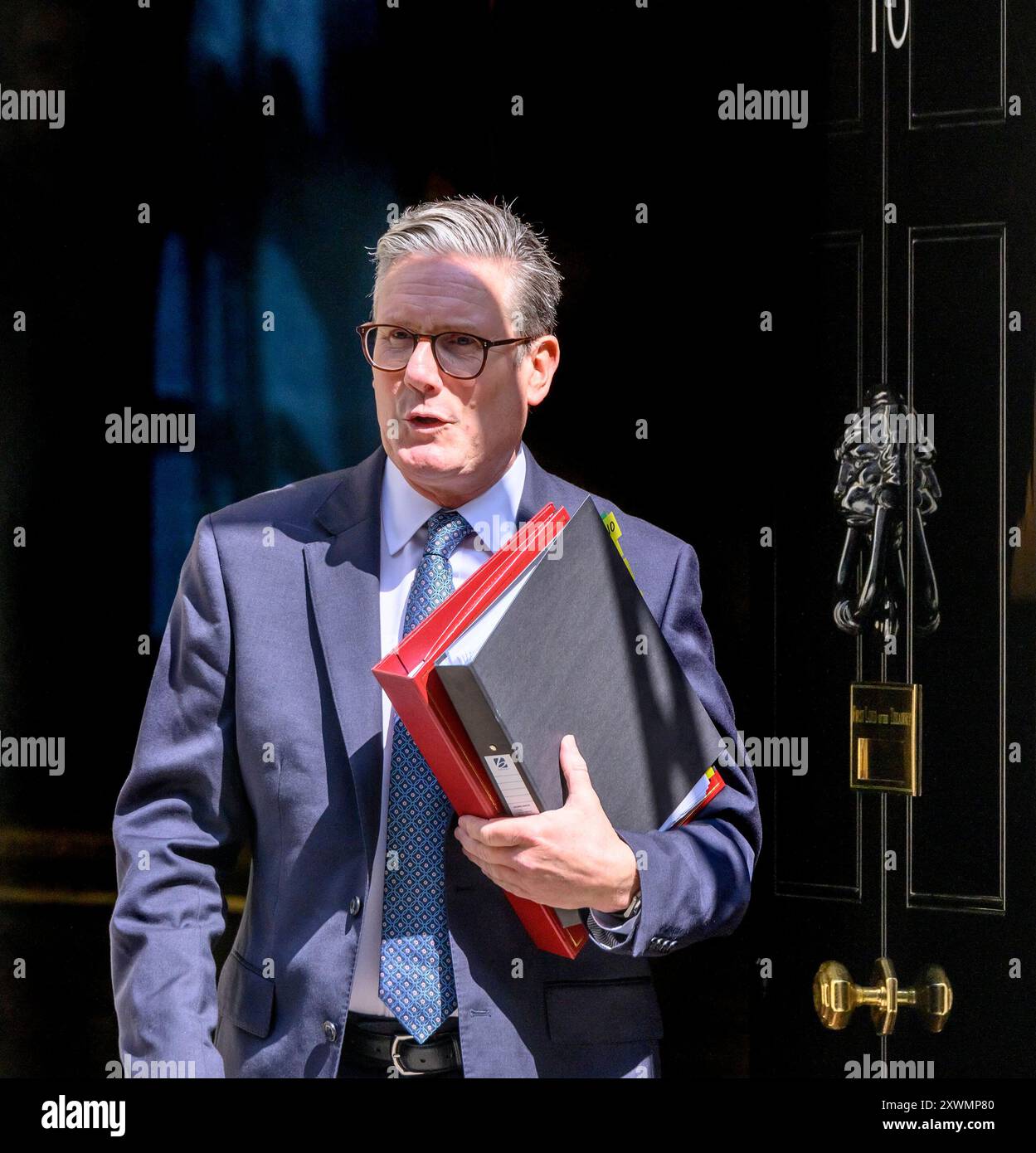 Sir Keir Starmer MP (Lab : Holborn et St Pancras) premier ministre britannique - quittant 10 Downing Street pour les questions du premier ministre le 24 juillet 2024 Banque D'Images