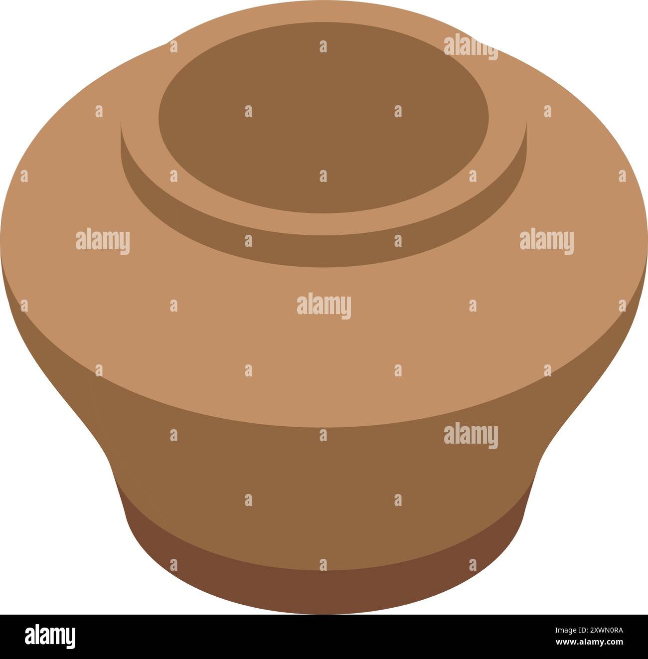 Pot d'argile vide est debout sur un fond blanc Illustration de Vecteur