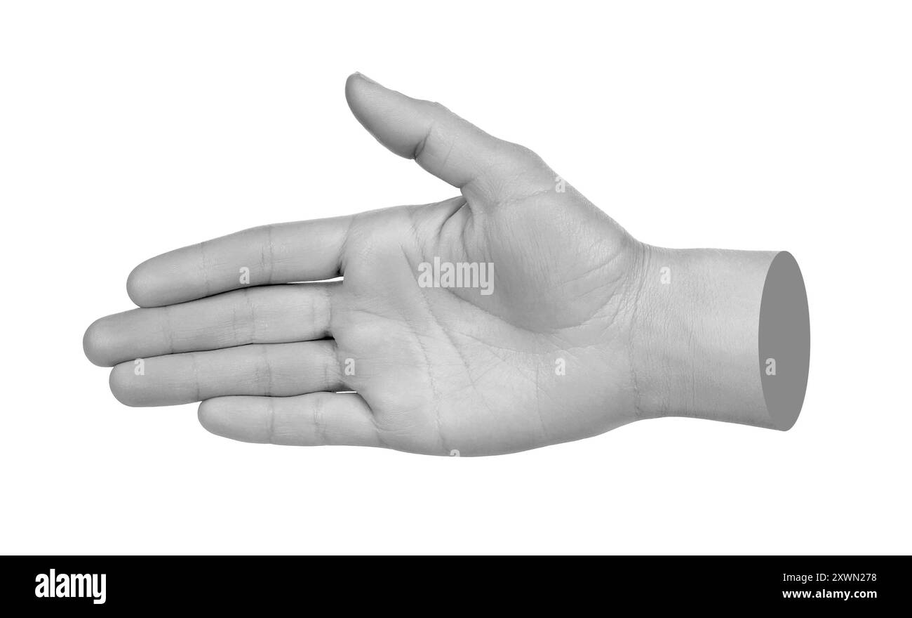 Main montre handshake, isolé sur un fond transparent. Art contemporain Banque D'Images