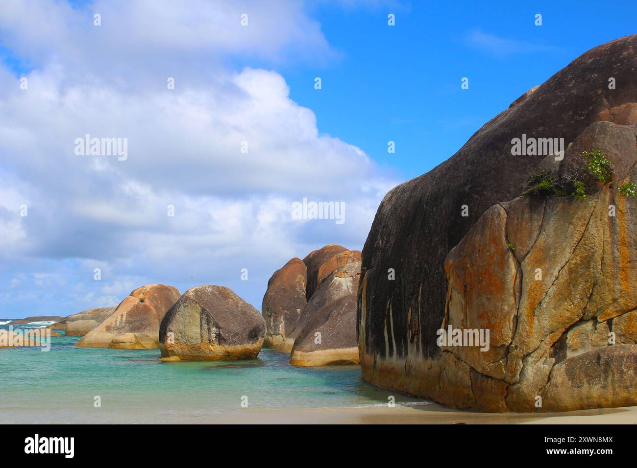 D'énormes rochers appelés Elephant Rocks dans le parc national de William Bay près de la ville australienne de Danemark, Australie occidentale Banque D'Images