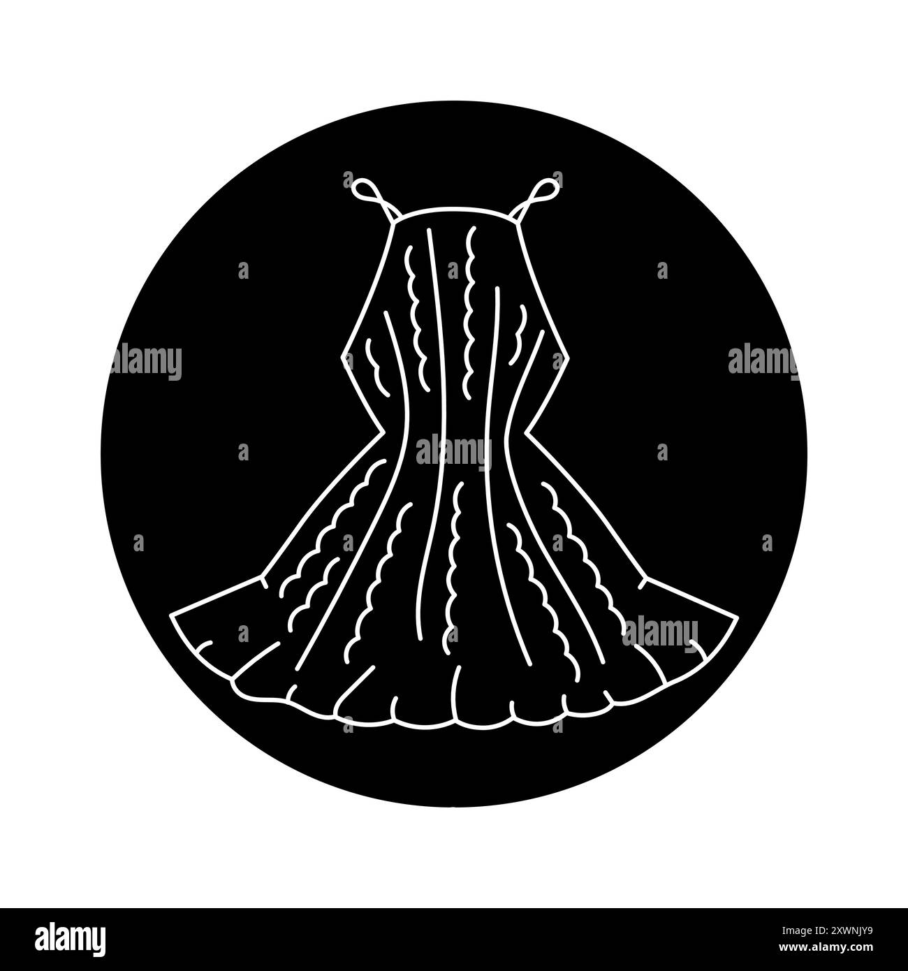 Icône de couleur de ligne de robe en crochet. Signez pour la page Web, l'application mobile, le bouton, le logo. Bouton isolé de vecteur. Contour modifiable. Illustration de Vecteur