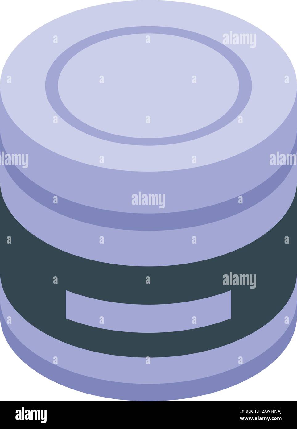 L'emballage de boîte ronde en étain est debout sur un fond blanc Illustration de Vecteur