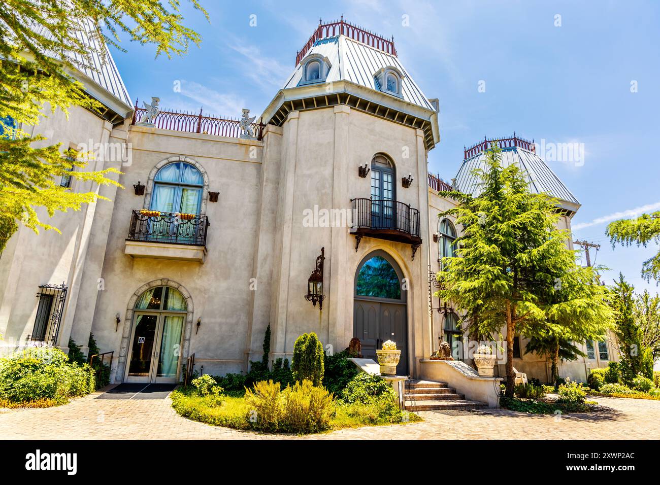 Extérieur du Manoir Gertrude, maison du Musée Turquoise, Albuquerque, Nouveau Mexique, États-Unis Banque D'Images