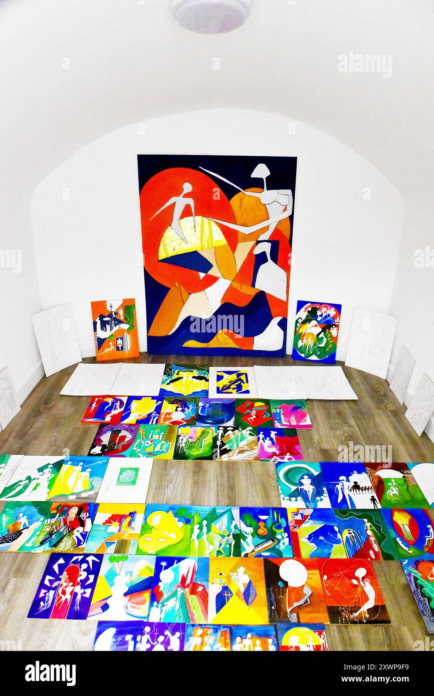 Artiste londonienne Julie Bloom Current Collection of Mixed Media Artworks, Londres, Royaume-Uni. Créditer PatPhoto/Alamy Stock Banque D'Images