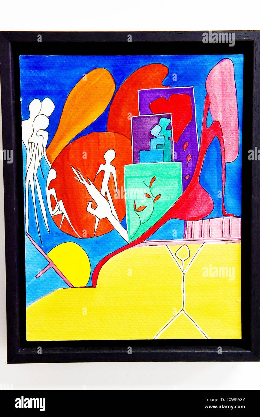 Artiste londonienne Julie Bloom Current Collection of Mixed Media Artworks, Londres, Royaume-Uni. Créditer PatPhoto/Alamy Stock Banque D'Images