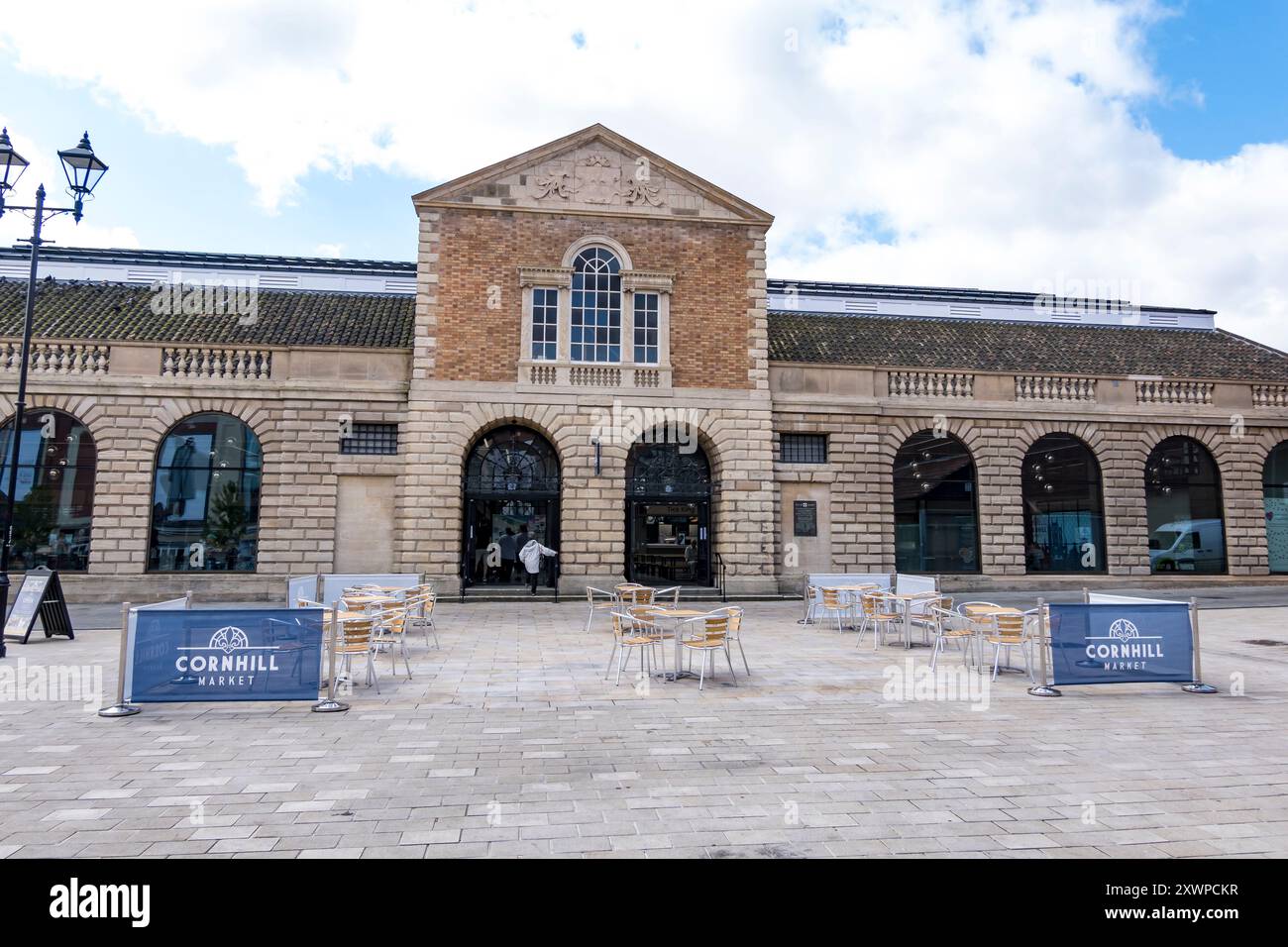 Cornhill Market Building de Market Square, Lincoln City, Lincolnshire, Angleterre, Royaume-Uni Banque D'Images