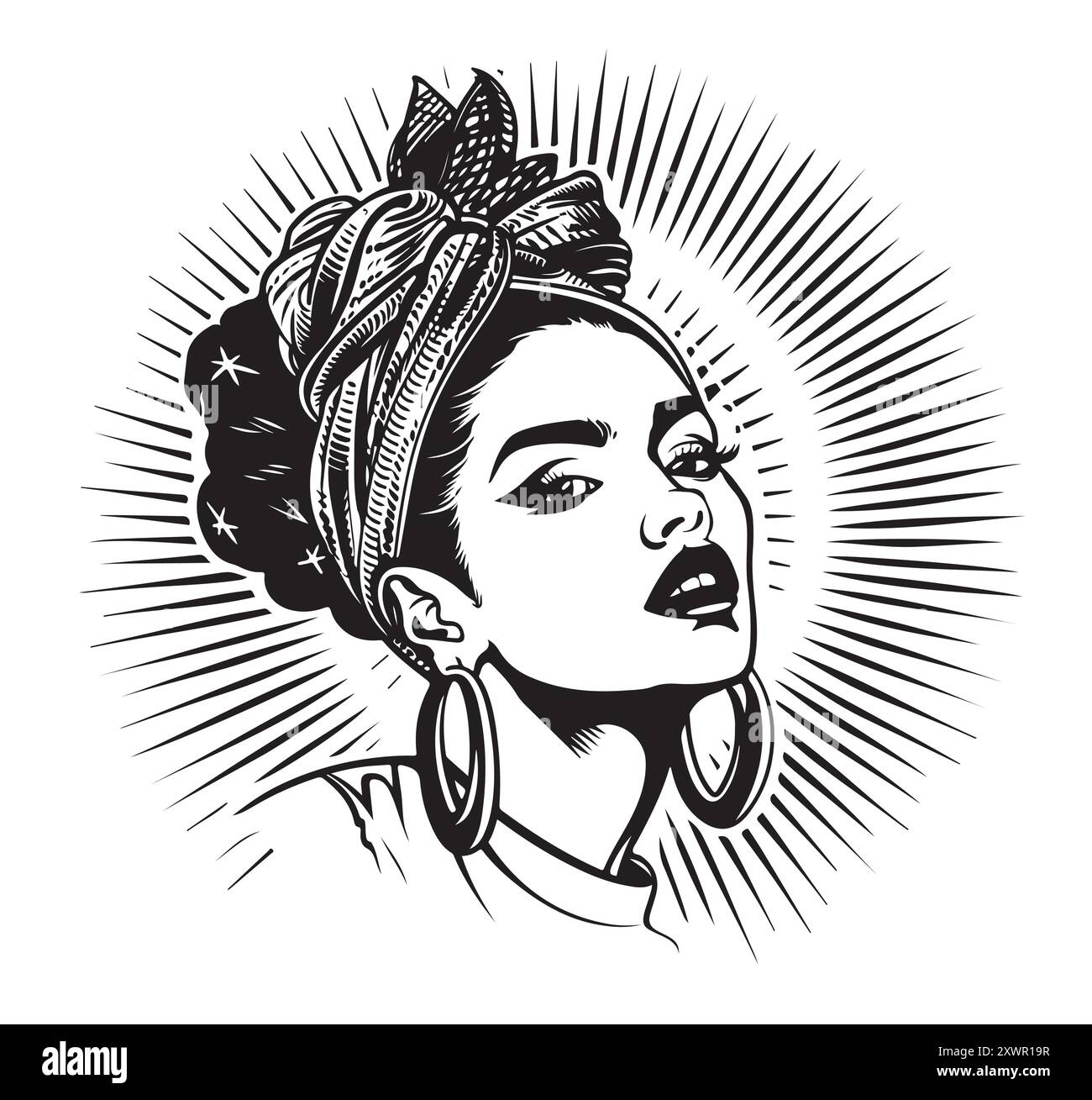 Illustration stock de vecteur de fille espagnole. Esquisses élégantes de visage abstrait de femme. Flamenco. Modèle pour une carte postale sur un voyage en Espagne. Isoler Illustration de Vecteur