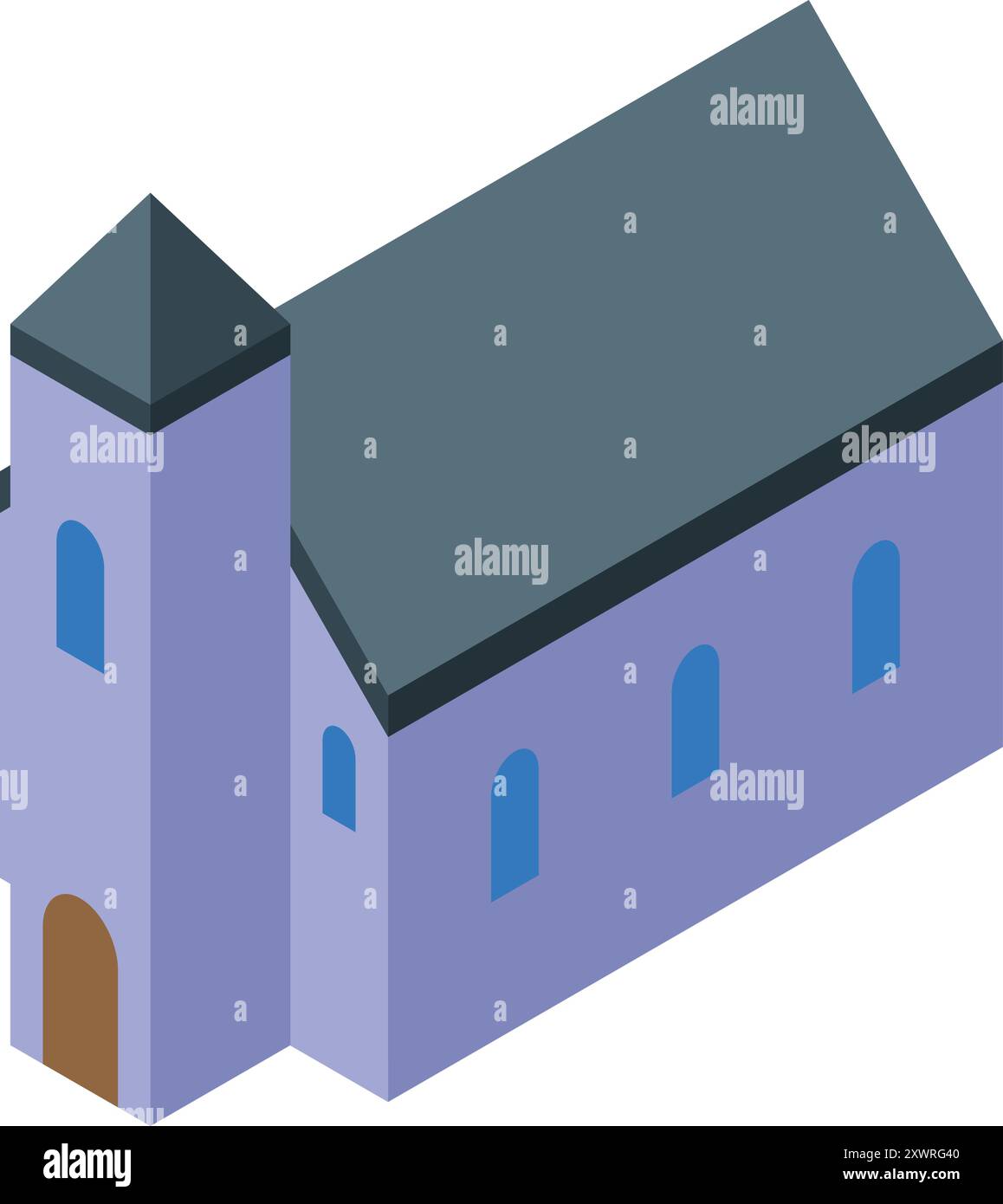Église isométrique représentant la religion et la foi Illustration de Vecteur