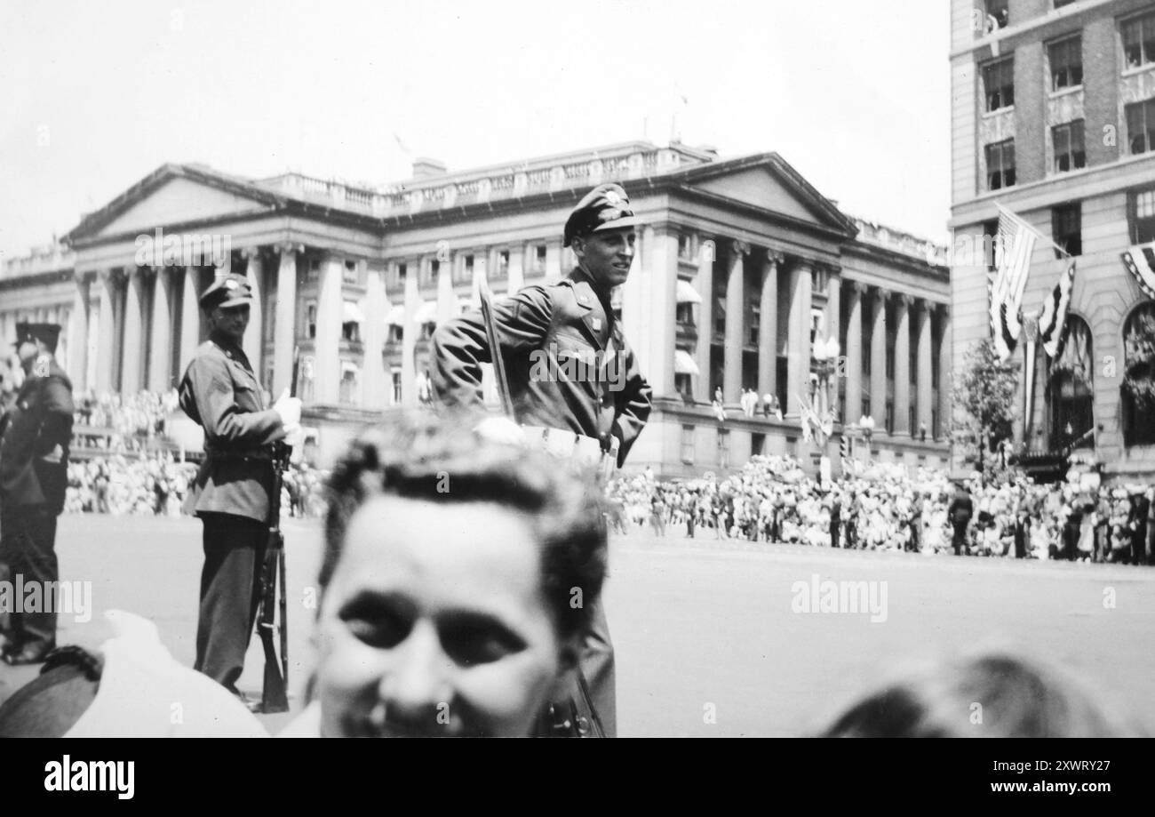 Les rues de Washington D.C. sont préparées pour une visite du roi George d'Angleterre en juin 1939. Banque D'Images