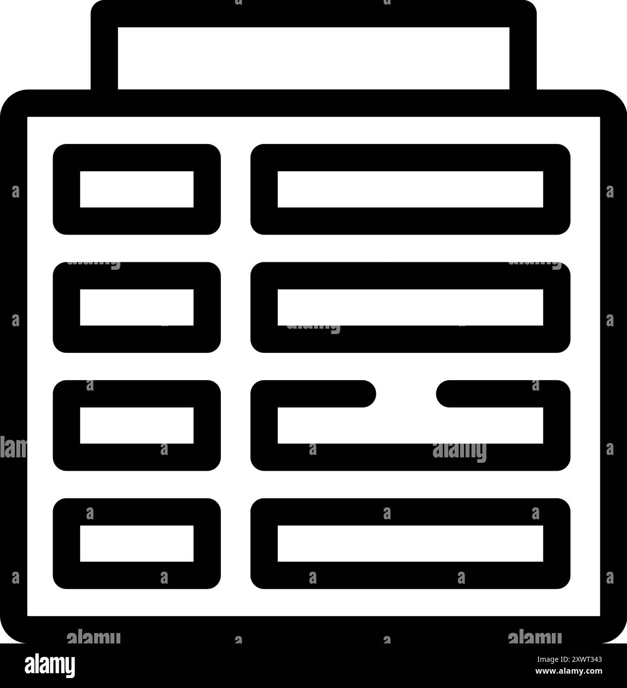 Icône vectorielle simple d'un immeuble de bureaux avec plusieurs étages Illustration de Vecteur