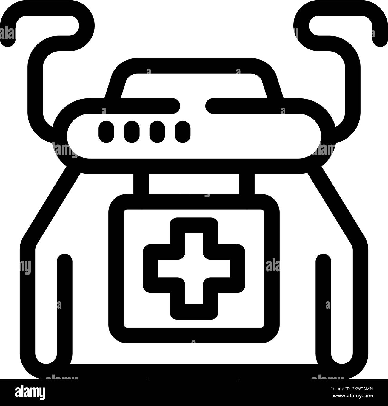 La machine de chirurgie robotique effectue une intervention chirurgicale Illustration de Vecteur