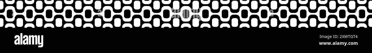 Bordure avec motif de trottoir Ipanema. Célèbre design de promenade de plage brésilienne. Texture noire et blanche répétée avec illusion d'optique dans le style de chaussée portugais. Illustration graphique vectorielle. Illustration de Vecteur