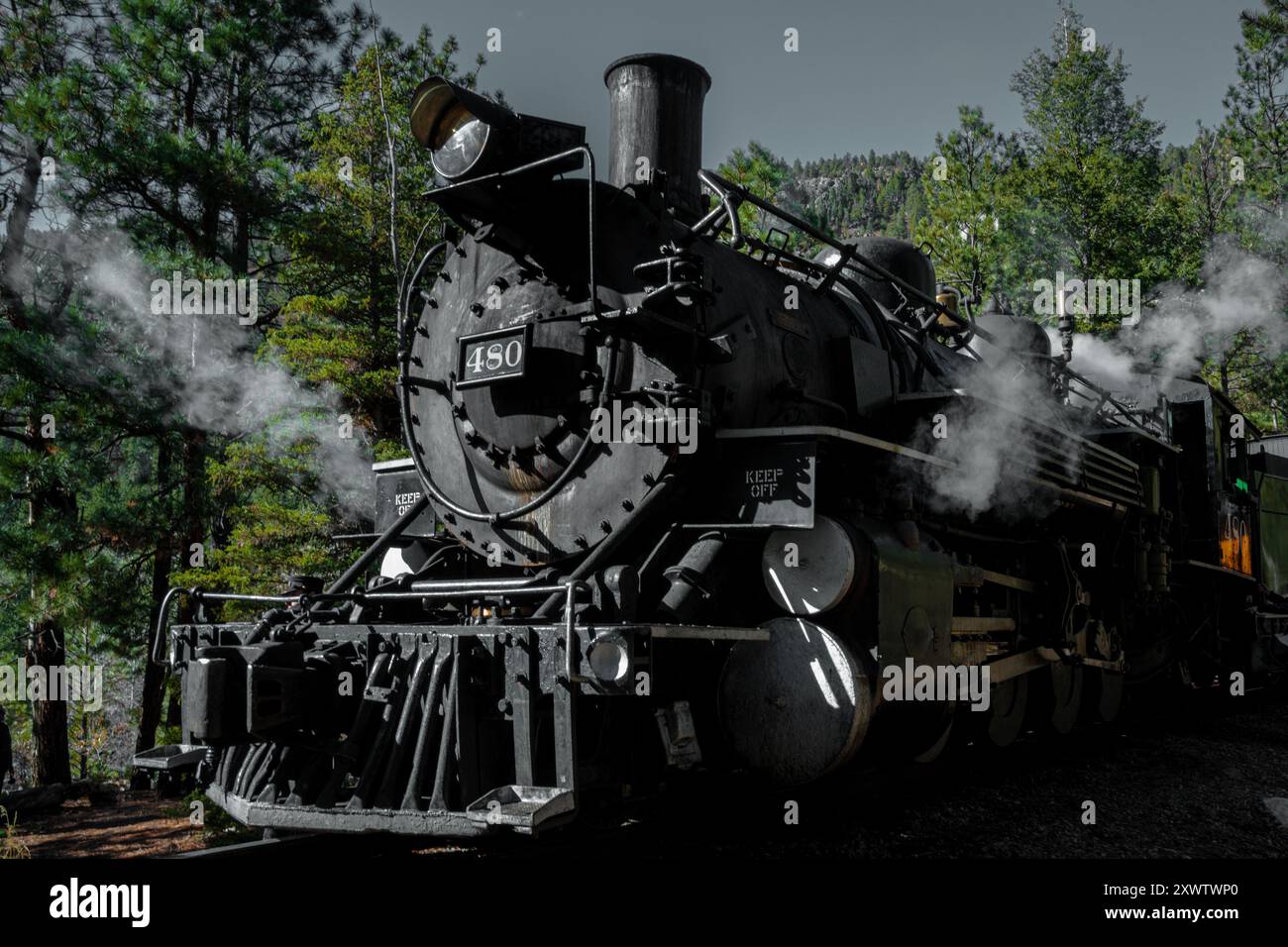 Une locomotive à vapeur vintage dans le Colorado. Banque D'Images