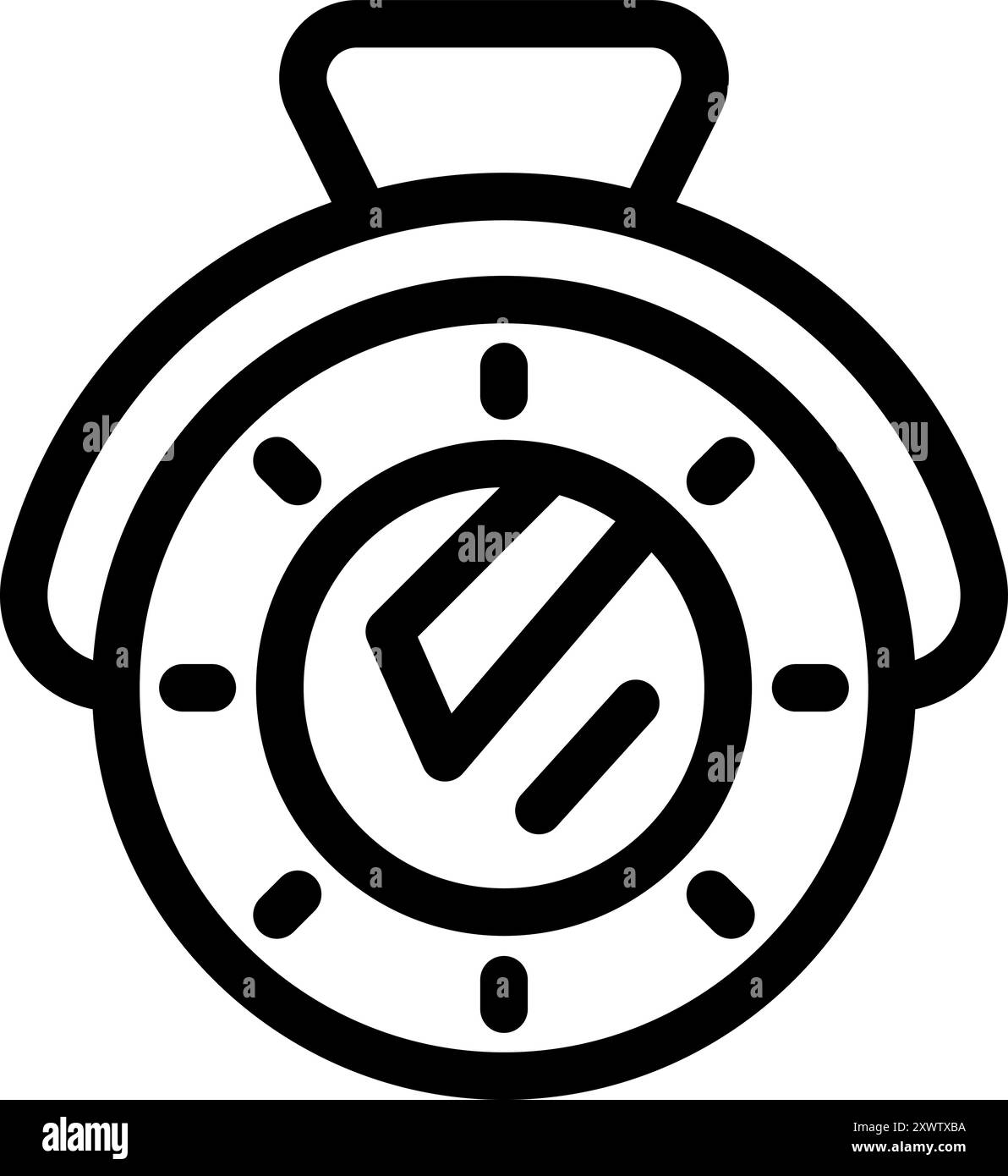 Horloge ronde montrant cinq heures et dix, réveil sonnant tôt le matin pour se réveiller pour le travail ou l'école Illustration de Vecteur