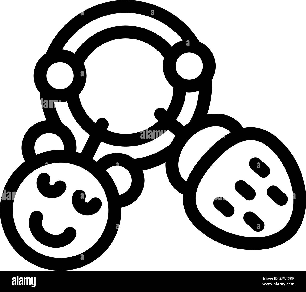 Jouet de hochet de bébé avec différentes formes pour stimuler les sens de l'enfant Illustration de Vecteur