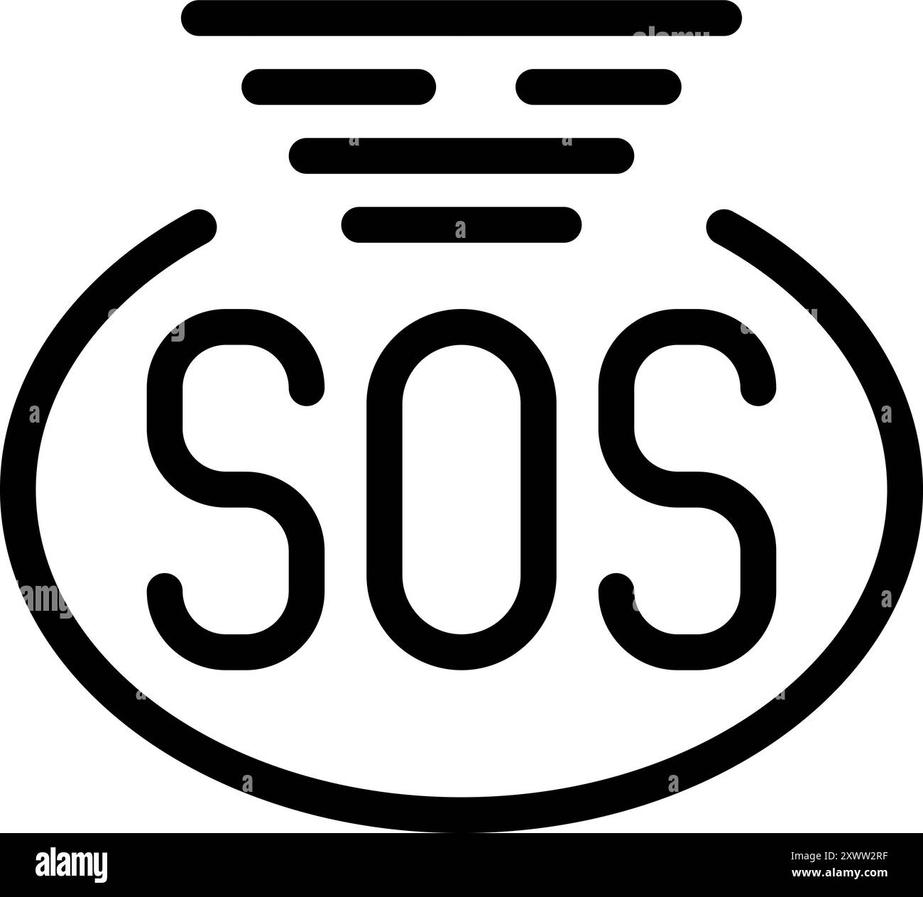 Signal SOS indiquant une urgence et demandant une assistance immédiate Illustration de Vecteur