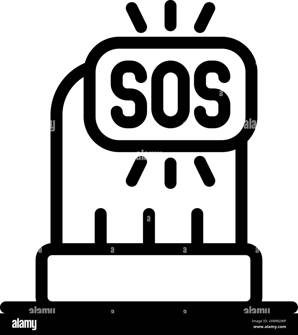 Feu d'urgence clignotant signal sos pour le sauvetage dans l'obscurité Illustration de Vecteur