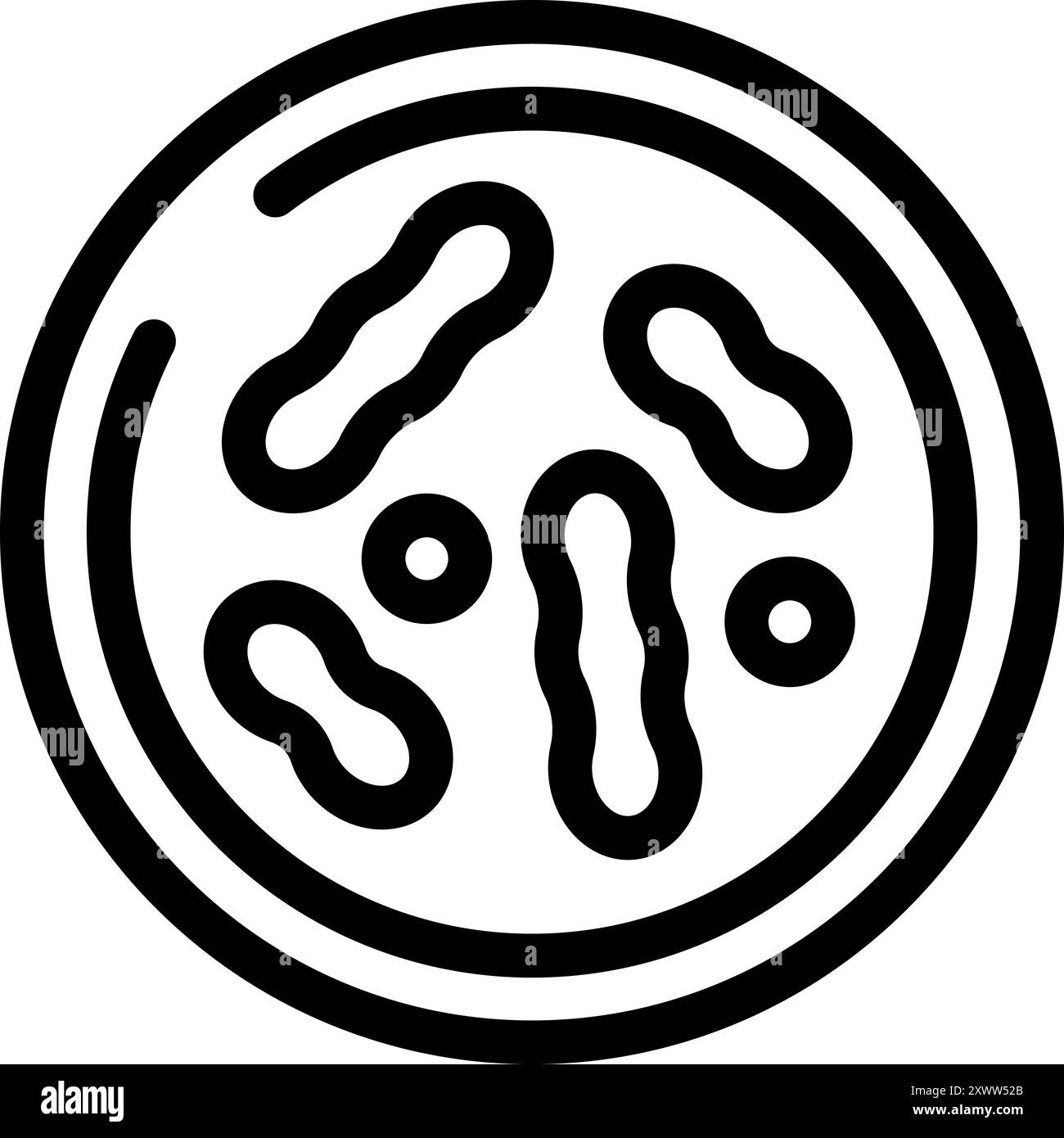 Boîte de Pétri contenant des bactéries en croissance, concept pour la microbiologie, l'analyse en laboratoire ou la recherche médicale Illustration de Vecteur