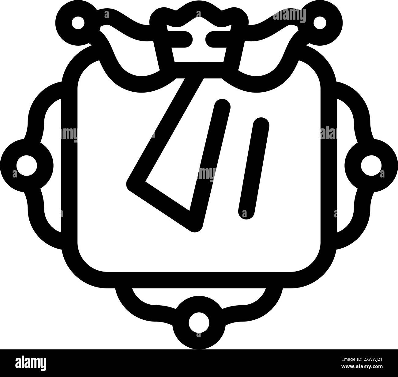 Icône vectorielle d'art de ligne d'une crête de famille royale, parfait pour les projets liés à l'histoire, la monarchie et la noblesse Illustration de Vecteur