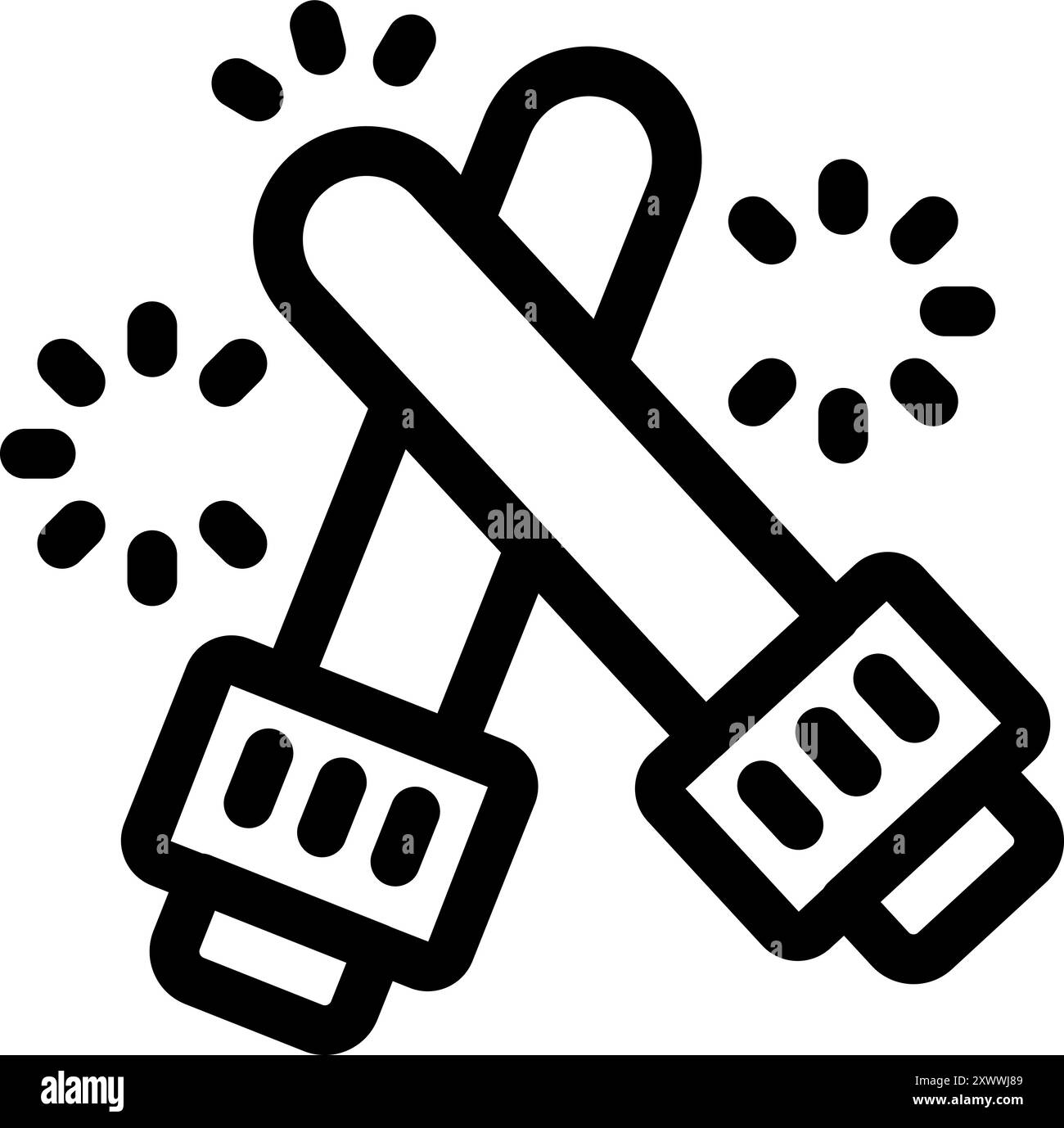 Deux sabres lumineux croisés génèrent des étincelles brillantes dans une pièce sombre Illustration de Vecteur