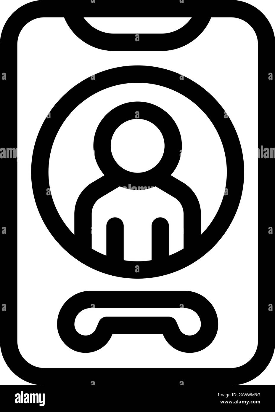 Le smartphone affiche un appel vidéo entrant d'un contact Illustration de Vecteur