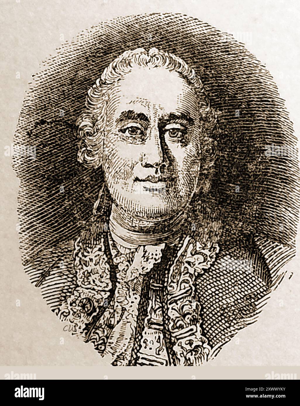 Portrait du XIXe siècle de David Hume, (1711-1776) auteur de a History of England. Né David Home, il était philosophe, historien, économiste et essayiste écossais Banque D'Images