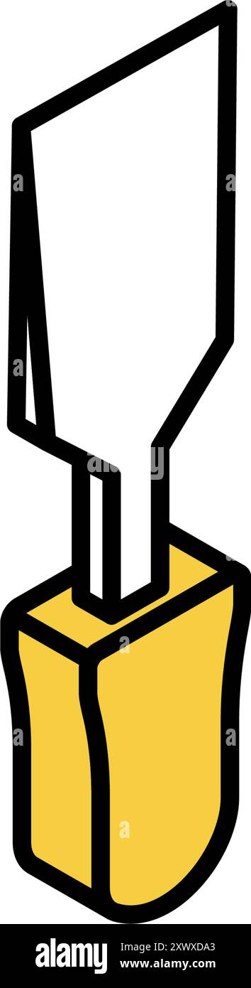 Icône d'outil de dessin de ligne simple isométrique, scraper, illustration vectorielle Illustration de Vecteur