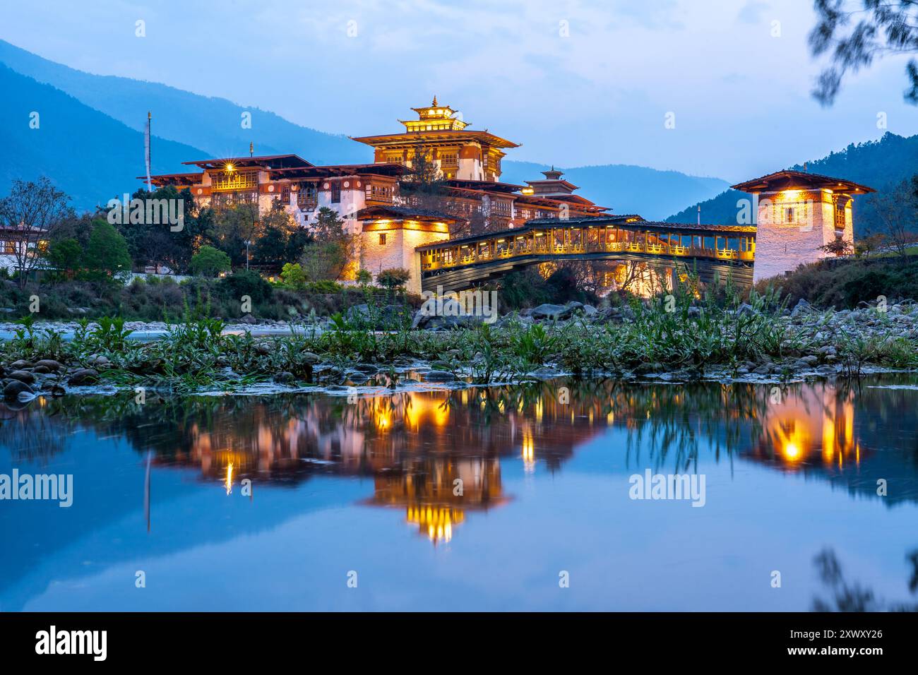 Punakha, Bhoutan : le Punakha Dzong Banque D'Images