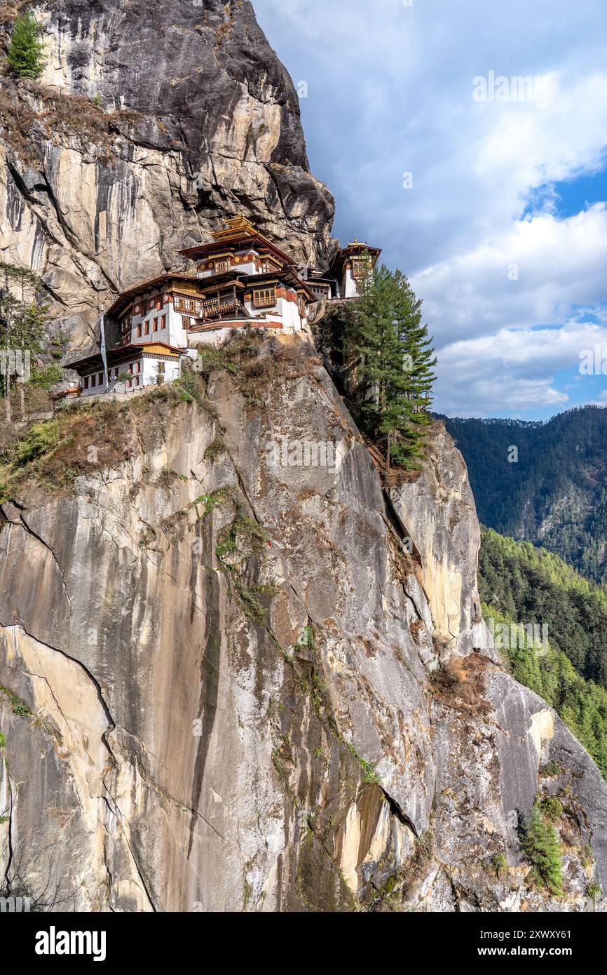 Vallée de Paro, Bhoutan : Monastère du nid de tigre Banque D'Images