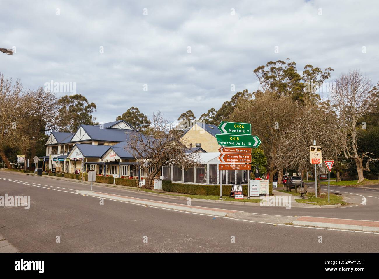 Olinda dans la chaîne des Dandenong en Australie Banque D'Images