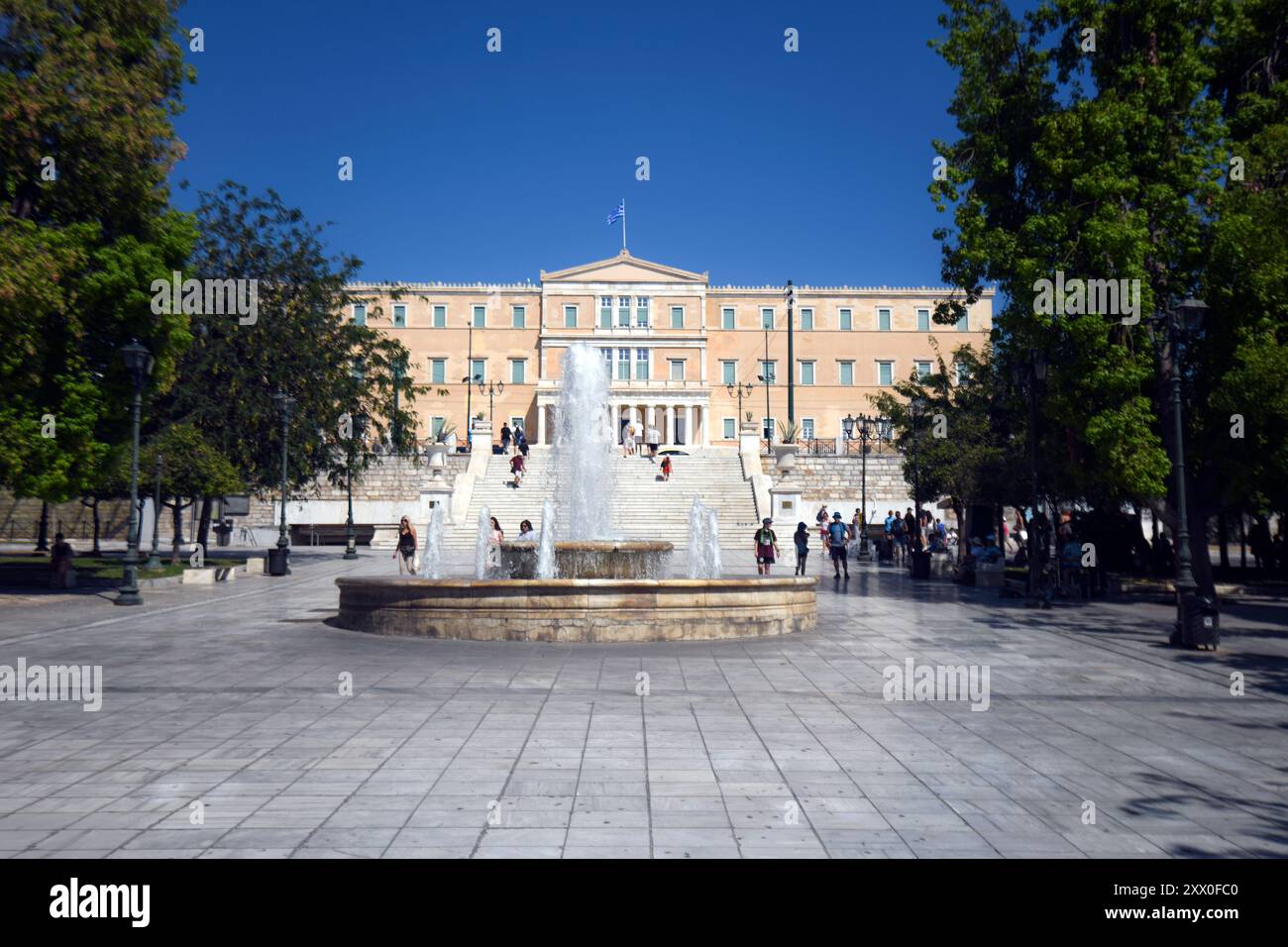 Place Syntagma et ancien Palais Royal, Athènes, Grèce Banque D'Images